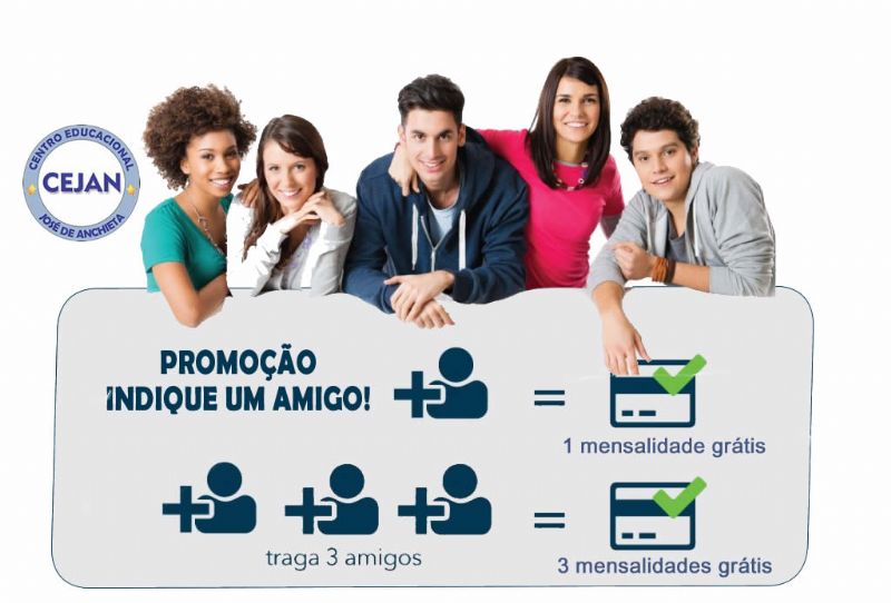 PROMOÇÃO INDIQUE UM AMIGO Cada aluno novo que você indicar e